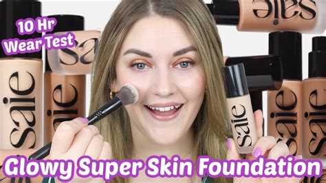 Saie Glowy Super Skin Hydrobounce Serum Foundation Review And Wear