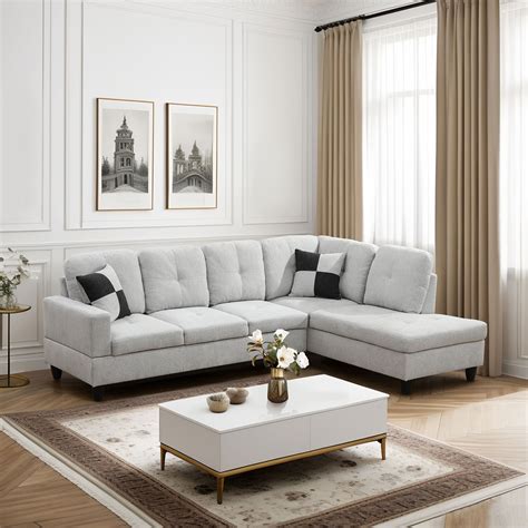 Hommoo Flannel Living Room Furniture Sets, Modern Couches and Sofa Set ...