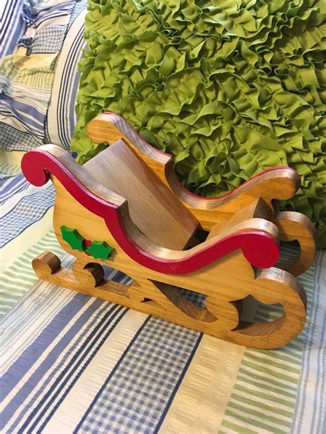 Sleigh Handmade Hand Painted Wooden Christmas Holiday Decor T Idea