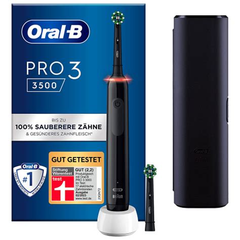 Oral B Pro 3 3500 elektrische Zahnbürste Black Edition Reise Etui