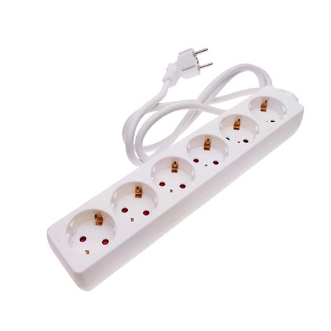 Regleta De Enchufes 6 Schuko 16A 250V Blanca Con Cable De 1 5m Todo SAI