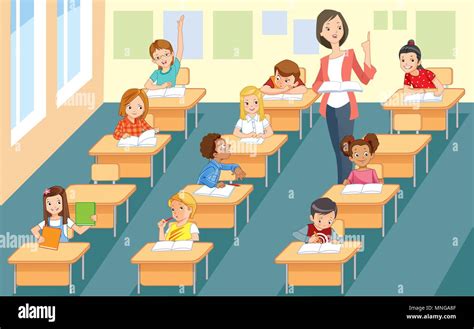 large group primary school children stock vector images alamy