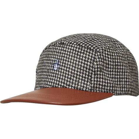 Buy Original Penguin Mens Lismore Leather Cap Herringbonebrown