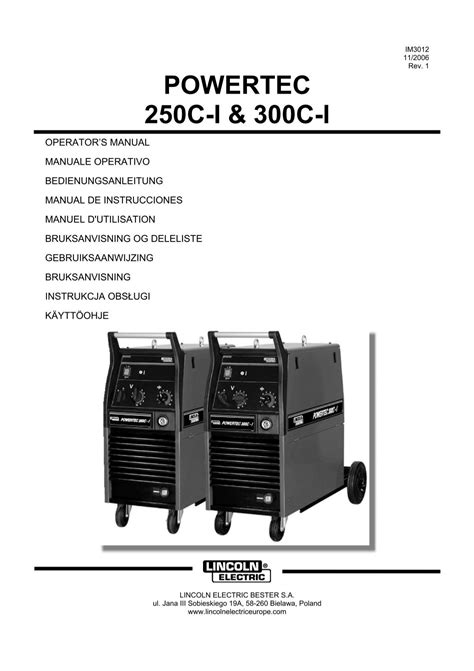 POWERTEC 250C I 300C I Lincoln Electric Documentations