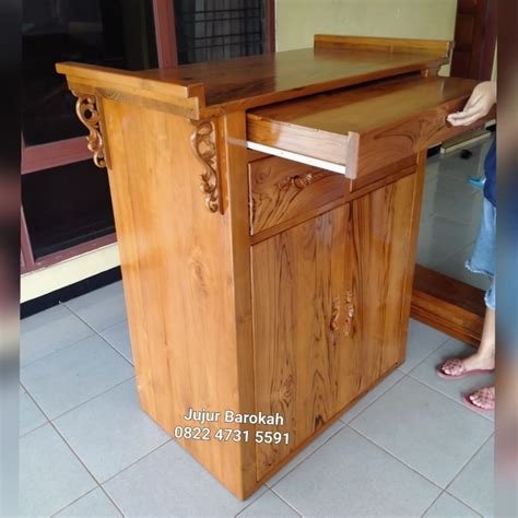 Jual Altar Meja Sembahyang Kayu Jati Ukir Lemari Sembahyang Jujur