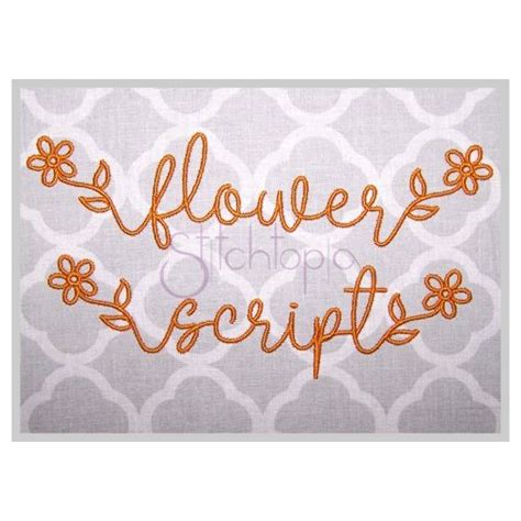 Flower Script 2 Embroidery Font 3 35 4 5 6 Stitchtopia