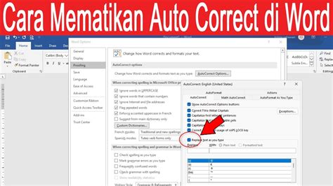 Cara Mematikan Auto Correct Di Word Youtube