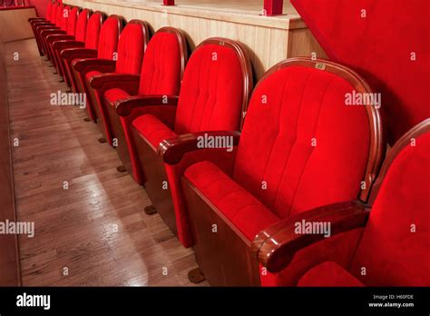 Row Of Red Velvet Seats In The Cinema Theatre Stock Photo Alamy