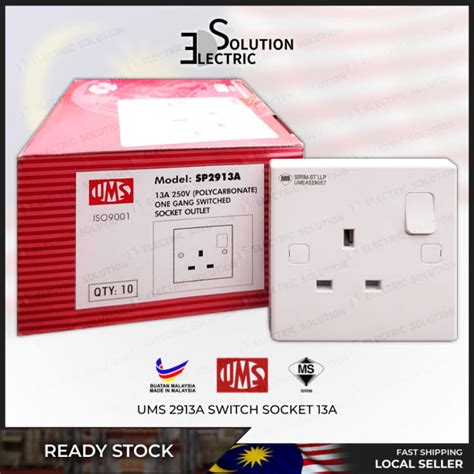 Ums 2913a Switch Socket Outlet 13a Sirim Approved 1 Gang Switches 1g