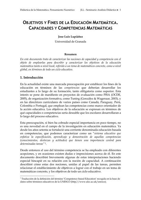 PDF O FINES DE LA EDUCACIÓN MATEMÁTICA COMPETENCIAS 2 Como se