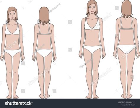 Girl Teenager Figure Body Proportions 12 Stock Vector (Royalty Free ...