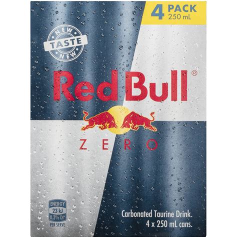 Red Bull Energy Drink Zero 4x250ml Woolworths