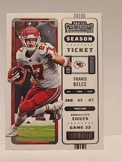 TRAVIS KELCE TE Kansas City Chiefs 2022 Panini Contenders Football