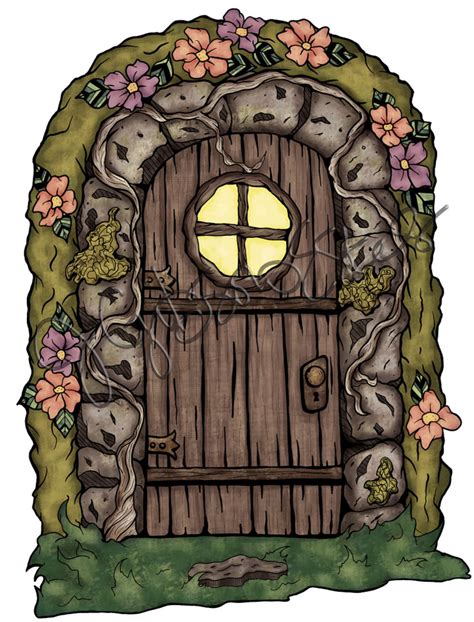 Fairy Door Printable Digital Stamp Coloring Page Etsy