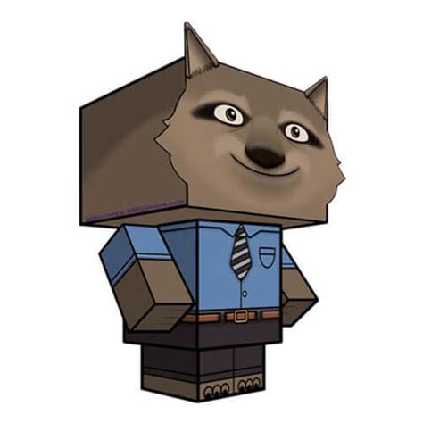 Wayne Wolf Paper Toy Free Printable Papercraft Templates