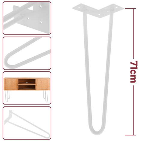 Pieds De Table Blancs Avec Tiges Cm Lot De