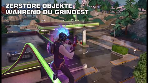 Fortnite Zerst Re Objekte Und Geb Ude W Hrend Du Auf Einer Grindrail