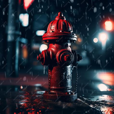 Premium Ai Image Red Fire Hydrants Central Streets Fire Control Equipment