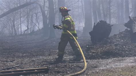 Fire Crews Were Called To A Fast Moving Brush Fire In Lower Milford