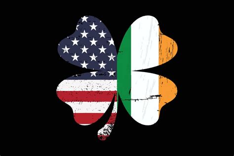 Irish American Flag Shamrock St Patricks Day 20664229 Vector Art At