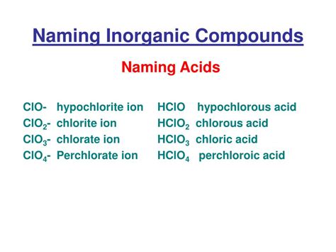 Ppt Naming Inorganic Compounds Powerpoint Presentation Free Download Id6743783