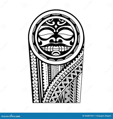 Wrap Around Arm Polynesian Tattoo Design Stock Vector Illustration