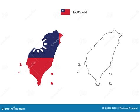 Taiwan Map City Vector Divided By Outline Simplicity Style Have 2