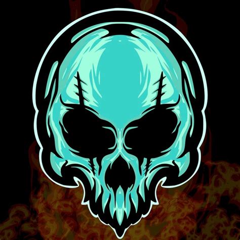 Premium Vector A Blue Skull With The Word Alien On It