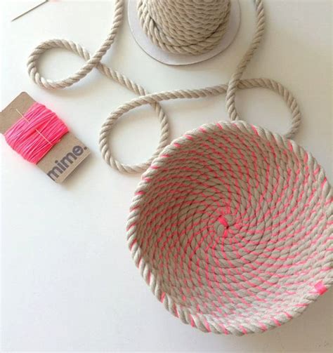 Coil Rope Bowl Tutorial And Materials Woven Rope Basket Etsy