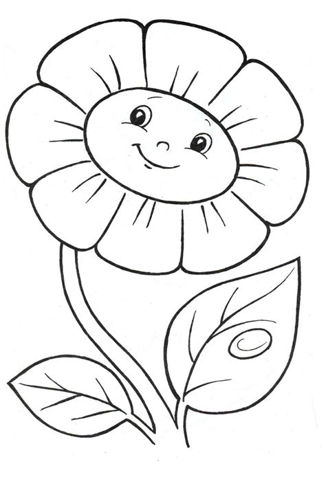 Happy Flower Coloring Pages