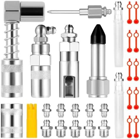 Amazon QWORK Grease Gun Accessory Set 9 Piece Grease Coupler Kit