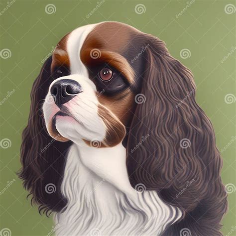 Cavalier King Charles Spaniel Dog Generative Ai Illustration Stock