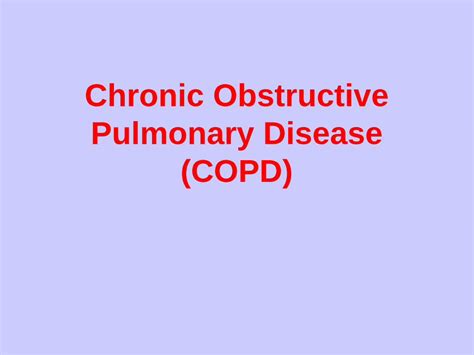 Pdf Chronic Obstructive Pulmonary Disease Copd Med