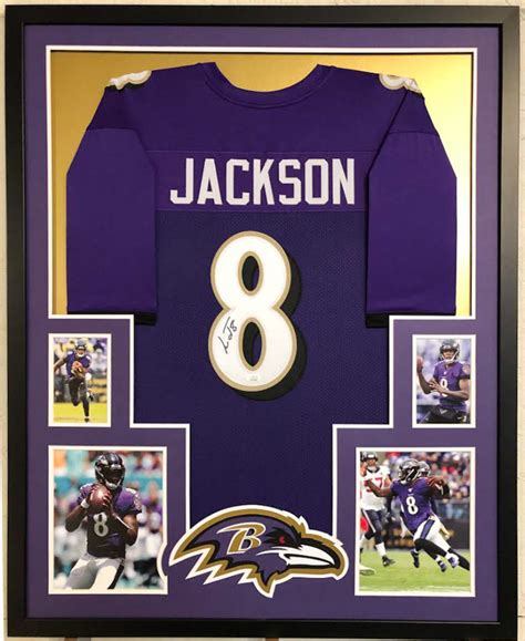 Lamar Jackson Signed 34x42 Custom Framed Jersey (JSA COA) | Pristine ...