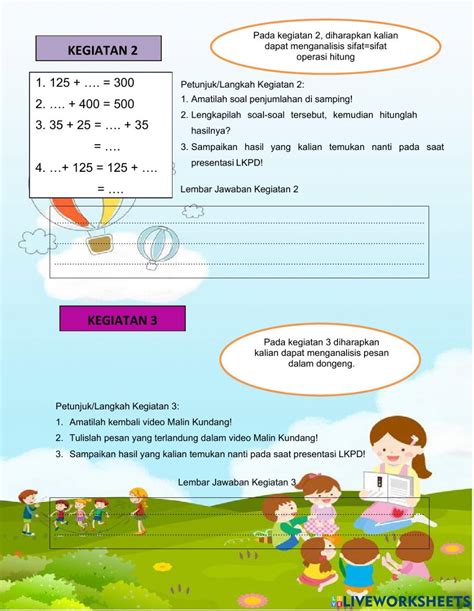 Lkpd Kelas 3 Tema 2 Subtema 1 Pb 1 Worksheet Workbook School Subjects Worksheets