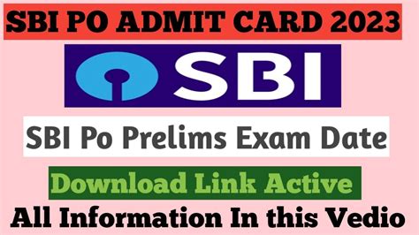 Sbi Po Exam Date Sbi Po Prelims Exam Date Sbi Po Prelims Exam