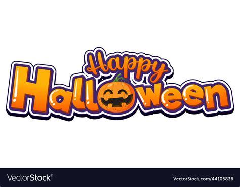 Happy halloween font logo Royalty Free Vector Image