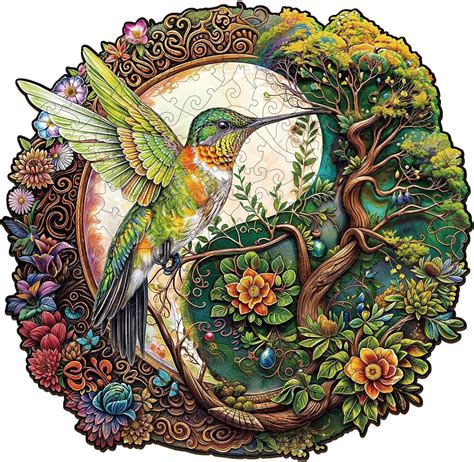 Amazon Wooden Puzzles For Adults Yin Yang Hummingbird Wooden