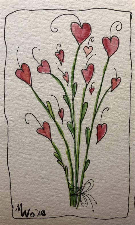 Pin By Michele Rueter On Watercolor Flower Art Valentines Watercolor