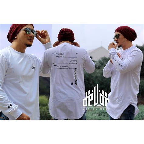 Jual Kaos Baju Dakwah Islami Pria Kurta Lengan Panjang Tauhid Muhammad