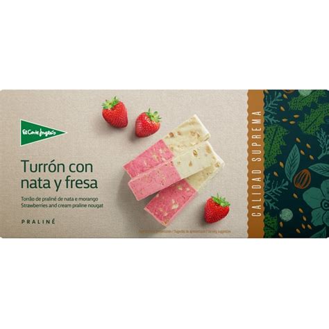 Turrón con nata y fresa Calidad Suprema tableta 200 g EL CORTE INGLES