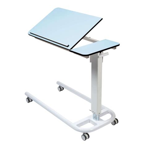 Sunflower Medical Blue Over Bed Table With Parallel Base And Compact