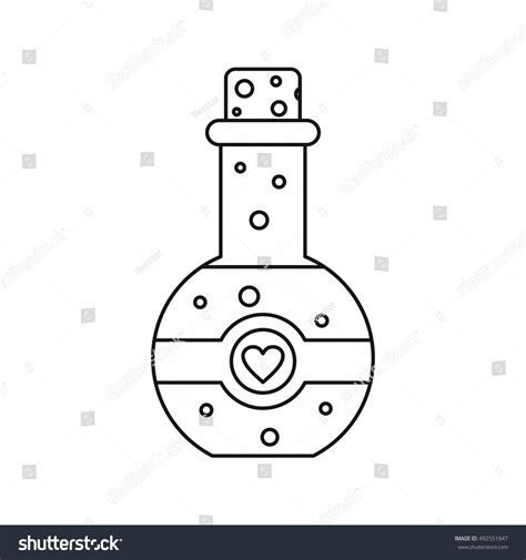 Magic Potion Icon Outline Style Isolated Stock Vector Royalty Free 492551947 Shutterstock