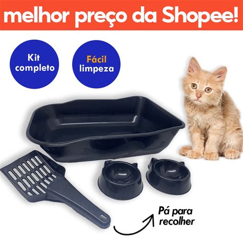 Kit Bandeja Higi Nica Para Gatos Caixa P Comedouro E Bebedouro