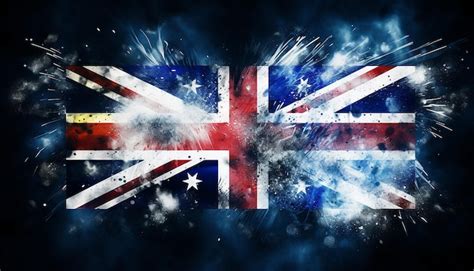 Premium Photo Picture Of The Australian Flag Done By Spray Paint