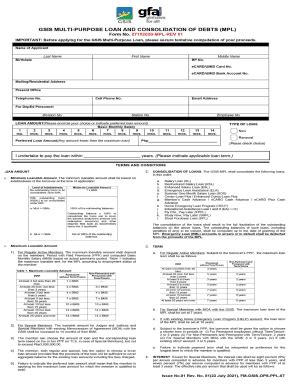 PH GSIS Multi Purpose Loan And Consolidation Of Debts MPL 2020 2024