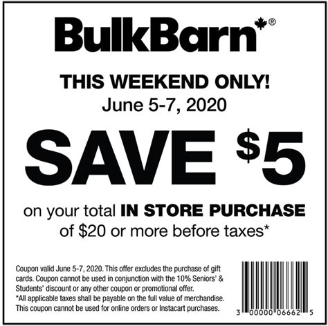 Bulk Barn Canada Coupons and Flyer Deals: Save $5 Off Your Purchase ...