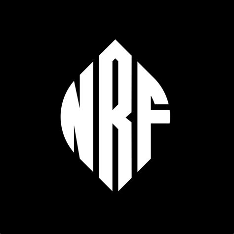 diseño de logotipo de letra de círculo nrf con forma de círculo y