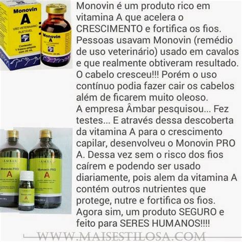 Monovin A Como Usar No Cabelo - Monovin PRO A da Âmbar: O Monovin para uso em humanos - Mais Estilosa