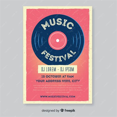 Free Vector Retro Music Poster Template